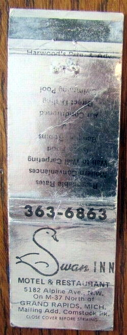 Swan Inn Motel & Restaurant - Matchbook (newer photo)